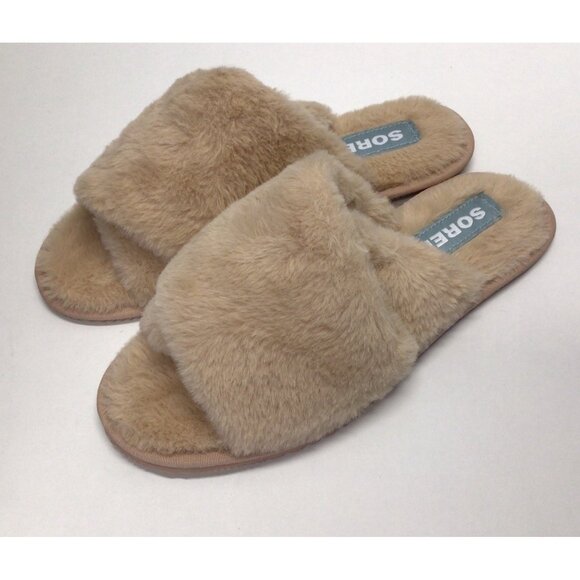 Sorel Go Women's Mail Run Slippers Sea Salt Slip On Faux Fur Size 10 NEW NIB - Picture 10 of 11